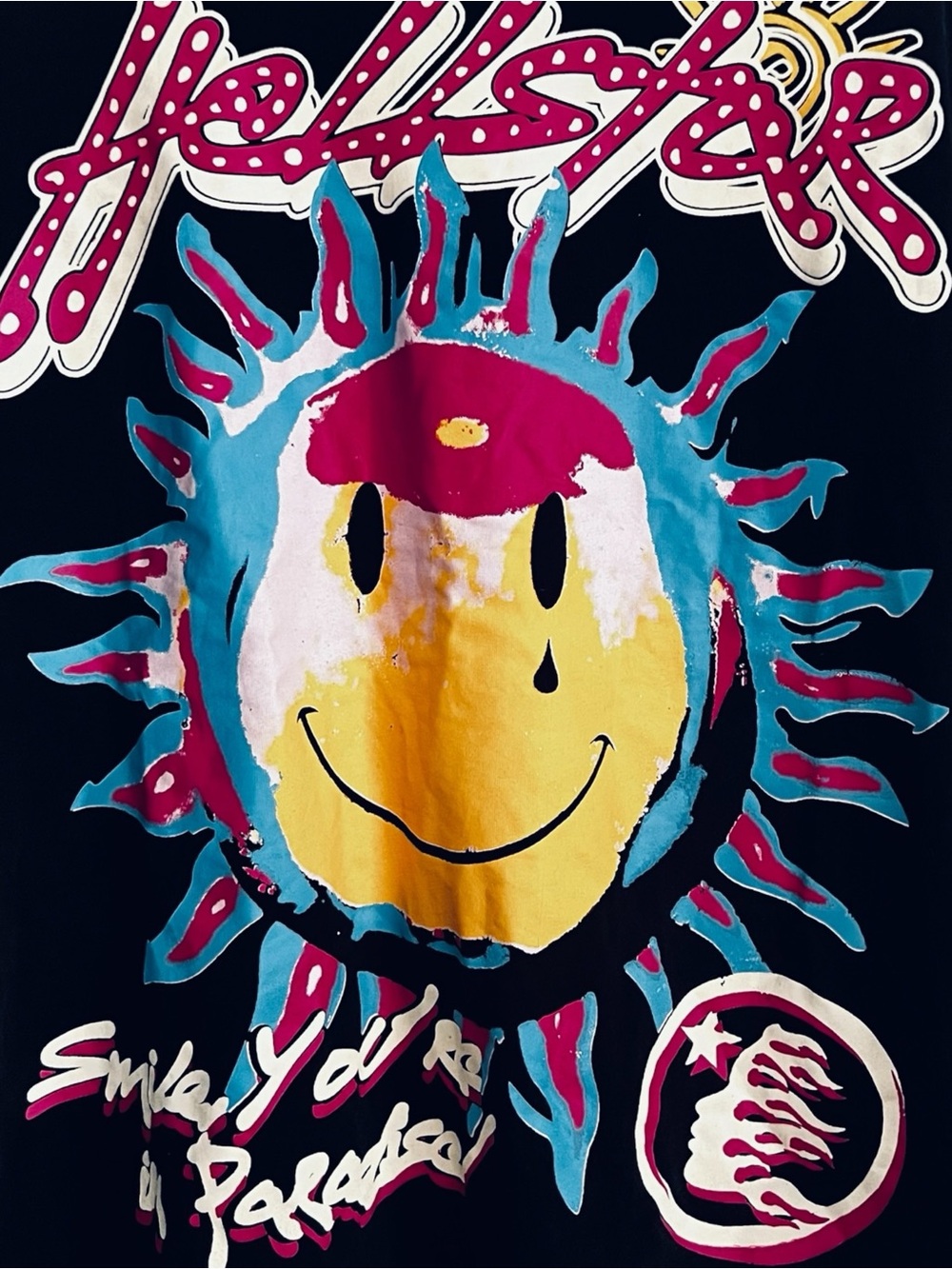 NWT Cap 10 2023 HELLSTAR Smiley Graphic Smile You’re in Paradise Black SZ M - Picture 3 of 13